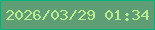 文字の大きさ：1、枠の色：00b27c、背景の色：5f9d74、文字の色：bbec8e 無料ブログパーツのブログ時計