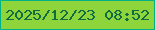 文字の大きさ：2、枠の色：00b285、背景の色：8ed53c、文字の色：106c40 無料ブログパーツのブログ時計