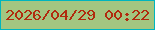 文字の大きさ：4、枠の色：00b5be、背景の色：a3c681、文字の色：b12b0f 無料ブログパーツのブログ時計