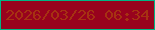 文字の大きさ：5、枠の色：00b684、背景の色：98031d、文字の色：a63212 無料ブログパーツのブログ時計