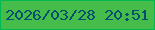 文字の大きさ：4、枠の色：00b84e、背景の色：46bd4b、文字の色：034f6d 無料ブログパーツのブログ時計