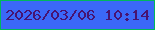 文字の大きさ：5、枠の色：00b85c、背景の色：3b68f8、文字の色：471371 無料ブログパーツのブログ時計