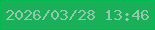 文字の大きさ：5、枠の色：00ba50、背景の色：1ab059、文字の色：91c9aa 無料ブログパーツのブログ時計