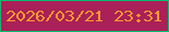 文字の大きさ：2、枠の色：00bc6f、背景の色：aa2058、文字の色：fd992c 無料ブログパーツのブログ時計