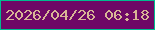 文字の大きさ：2、枠の色：00bc8f、背景の色：6e0866、文字の色：d8b595 無料ブログパーツのブログ時計