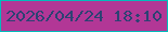 文字の大きさ：2、枠の色：00bcbb、背景の色：b23796、文字の色：2d4273 無料ブログパーツのブログ時計