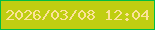文字の大きさ：1、枠の色：00bd43、背景の色：c0ce11、文字の色：fce399 無料ブログパーツのブログ時計