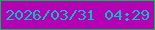 文字の大きさ：4、枠の色：00be4d、背景の色：b401b4、文字の色：05bfc1 無料ブログパーツのブログ時計