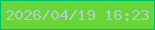 文字の大きさ：5、枠の色：00be65、背景の色：68d539、文字の色：afcfc9 無料ブログパーツのブログ時計
