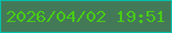 文字の大きさ：4、枠の色：00bfaa、背景の色：447958、文字の色：48cb16 無料ブログパーツのブログ時計