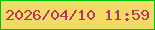 文字の大きさ：5、枠の色：00c007、背景の色：efdb65、文字の色：b7365d 無料ブログパーツのブログ時計