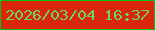 文字の大きさ：2、枠の色：00c212、背景の色：da260a、文字の色：6ed461 無料ブログパーツのブログ時計