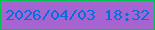 文字の大きさ：1、枠の色：00c34f、背景の色：a664d1、文字の色：036fde 無料ブログパーツのブログ時計