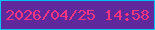 文字の大きさ：5、枠の色：00c4f6、背景の色：60289d、文字の色：f93482 無料ブログパーツのブログ時計