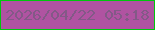 文字の大きさ：5、枠の色：00c60d、背景の色：b053a1、文字の色：835987 無料ブログパーツのブログ時計