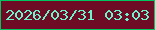 文字の大きさ：1、枠の色：00c660、背景の色：6e0c26、文字の色：6ef2cc 無料ブログパーツのブログ時計