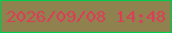 文字の大きさ：3、枠の色：00c84e、背景の色：8f824e、文字の色：db3e58 無料ブログパーツのブログ時計