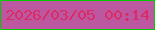文字の大きさ：1、枠の色：00cb00、背景の色：bc589f、文字の色：dc2a65 無料ブログパーツのブログ時計