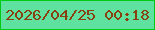 文字の大きさ：3、枠の色：00cb14、背景の色：5fe1a0、文字の色：884011 無料ブログパーツのブログ時計