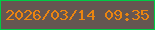 文字の大きさ：4、枠の色：00cb45、背景の色：655651、文字の色：eb8511 無料ブログパーツのブログ時計