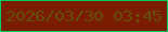 文字の大きさ：3、枠の色：00cc65、背景の色：7a1c02、文字の色：684f06 無料ブログパーツのブログ時計