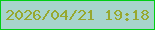 文字の大きさ：1、枠の色：00ce15、背景の色：a7d4cc、文字の色：97a82f 無料ブログパーツのブログ時計