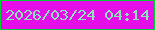 文字の大きさ：1、枠の色：00ce35、背景の色：e60ee8、文字の色：8ee5bd 無料ブログパーツのブログ時計