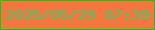 文字の大きさ：5、枠の色：00d217、背景の色：f7763d、文字の色：46c86a 無料ブログパーツのブログ時計
