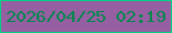 文字の大きさ：1、枠の色：00d285、背景の色：965fa1、文字の色：02874d 無料ブログパーツのブログ時計