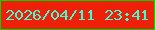 文字の大きさ：4、枠の色：00d306、背景の色：ee2008、文字の色：40ffd1 無料ブログパーツのブログ時計