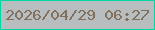 文字の大きさ：4、枠の色：00d8a4、背景の色：b8bebf、文字の色：82705c 無料ブログパーツのブログ時計