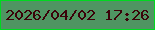 文字の大きさ：3、枠の色：00d920、背景の色：4f9562、文字の色：3b0209 無料ブログパーツのブログ時計