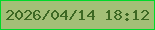 文字の大きさ：1、枠の色：00d92a、背景の色：a3bf77、文字の色：3d6823 無料ブログパーツのブログ時計
