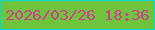 文字の大きさ：3、枠の色：00d9d6、背景の色：6ec53b、文字の色：d03e90 無料ブログパーツのブログ時計