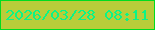 文字の大きさ：3、枠の色：00dc20、背景の色：b8cd3a、文字の色：0bf487 無料ブログパーツのブログ時計