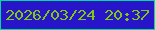 文字の大きさ：1、枠の色：00de96、背景の色：2815c9、文字の色：7dc913 無料ブログパーツのブログ時計