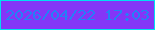 文字の大きさ：3、枠の色：00dff1、背景の色：8436f7、文字の色：2281f7 無料ブログパーツのブログ時計