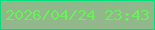 文字の大きさ：1、枠の色：00e17c、背景の色：91b78b、文字の色：6af05b 無料ブログパーツのブログ時計