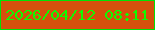 文字の大きさ：2、枠の色：00e205、背景の色：d6500d、文字の色：0ffb00 無料ブログパーツのブログ時計
