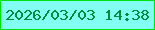文字の大きさ：2、枠の色：00e20c、背景の色：81fef1、文字の色：058b3e 無料ブログパーツのブログ時計