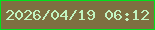 文字の大きさ：4、枠の色：00e21c、背景の色：7e7041、文字の色：c2f3c1 無料ブログパーツのブログ時計