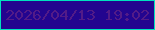 文字の大きさ：5、枠の色：00e2be、背景の色：23058f、文字の色：521b88 無料ブログパーツのブログ時計
