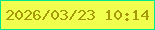 文字の大きさ：1、枠の色：00e68a、背景の色：f1ff4f、文字の色：a59907 無料ブログパーツのブログ時計