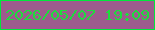 文字の大きさ：2、枠の色：00e83b、背景の色：9d5b8d、文字の色：1ddd3d 無料ブログパーツのブログ時計