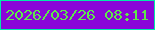 文字の大きさ：2、枠の色：00e9a9、背景の色：8a05d8、文字の色：5ee84a 無料ブログパーツのブログ時計