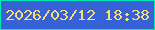 文字の大きさ：4、枠の色：00eab1、背景の色：3662d6、文字の色：fddc74 無料ブログパーツのブログ時計