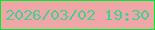文字の大きさ：1、枠の色：00ec2b、背景の色：eea6a6、文字の色：46ce94 無料ブログパーツのブログ時計