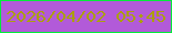 文字の大きさ：3、枠の色：00ec3a、背景の色：b25ad9、文字の色：ab9f0e 無料ブログパーツのブログ時計