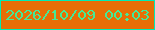文字の大きさ：5、枠の色：00ecb5、背景の色：e76e06、文字の色：45e996 無料ブログパーツのブログ時計