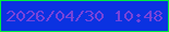 文字の大きさ：1、枠の色：00ed3d、背景の色：0b32e1、文字の色：7744da 無料ブログパーツのブログ時計